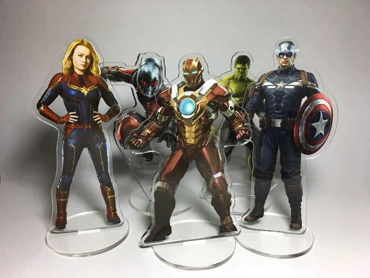 

10-15cm High quality Avengers Endgame Iron man/Captain Marvel/Captain American/Hulk Acrylic Stand Model Toys Action Figure