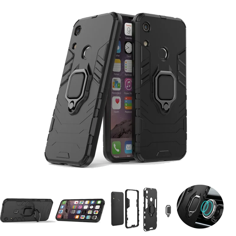 

For Huawei Honor 8a Shockproof Case Magnetic Ring Stand Case For Honor 8a Soft TPU Full Cover For Honor 8a Car Holder Phone Case