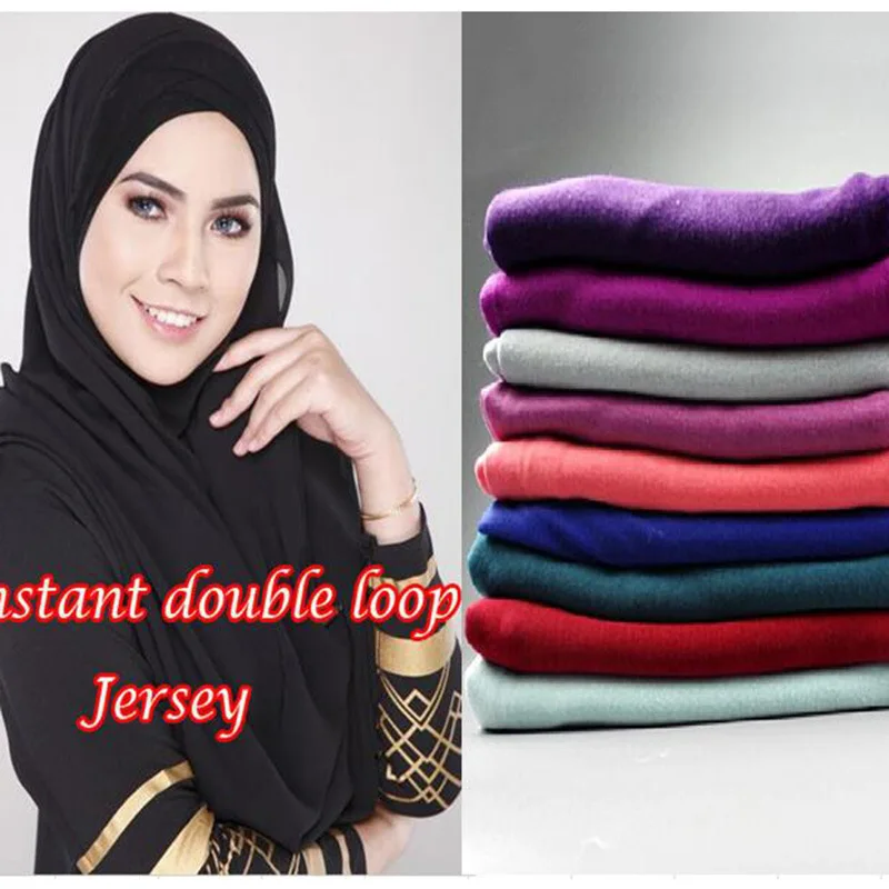 Женские хиджабы мусульманская Мода Новинка Джерси Твердые Niqab вуаль платок с капюшоном шарф Мусульманский тюрбан платок одежда Турецкий