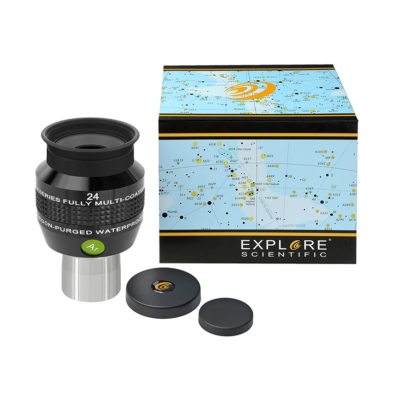 Explore Scientific окуляр микроскопа 68 градусов Extreme ударопрочное обзорное Водонепроницаемый 1,25 дюймов 24 мм аргон продуваемый(EMD) покрытий