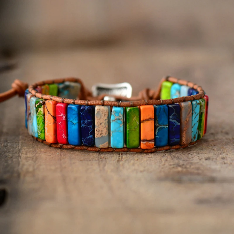 Chakra-Bracelet-Jewelry-Handmade-Multi-Color-Natural-Stone-Tube-Beads-Leather-Wrap-Bracelet-Couples-Bracelets-Creative (1)