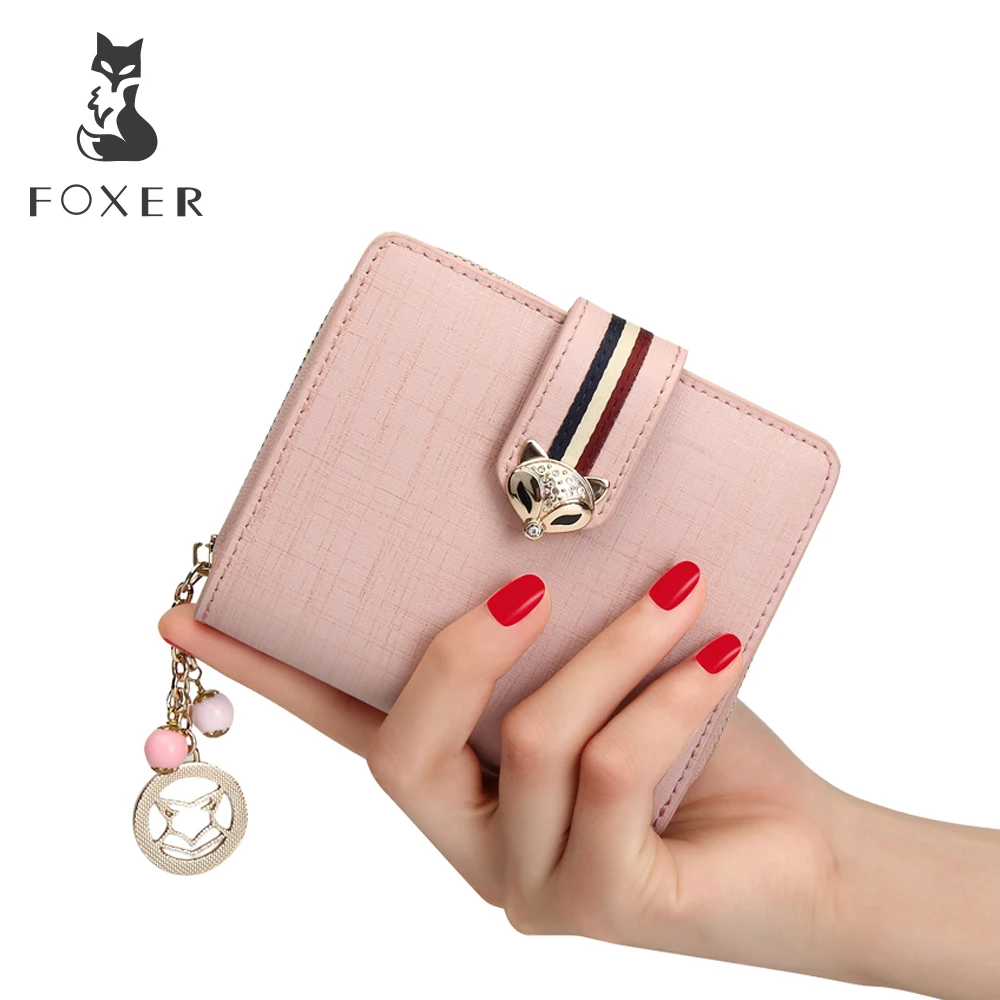 0 : Buy FOXER Brand Women Cow Leather Wallets Famous Designer Coin Purse Girl ...