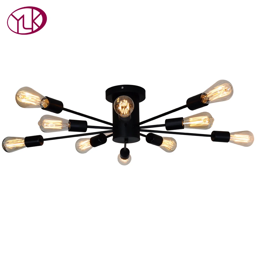 

Modern E27 LED Ceiling Lamps Black Vintage Dining Room Ceiling Lights Fixtures