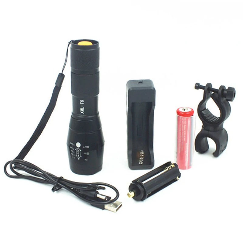 AIMIHUO Cree Xm-L T6 LED Flashlight Zoomable 5 Mode LED Torch Waterproof Flashlight Lamp Lanterna For Rechargeable 18650 Battery (11)