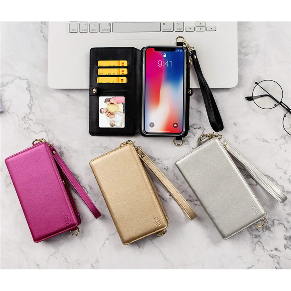 

Etmakit Multifunction Wallet Mobile Phone Cover Case Shoulder Crossbody Bag PU Zipper For Card NK-Shopping