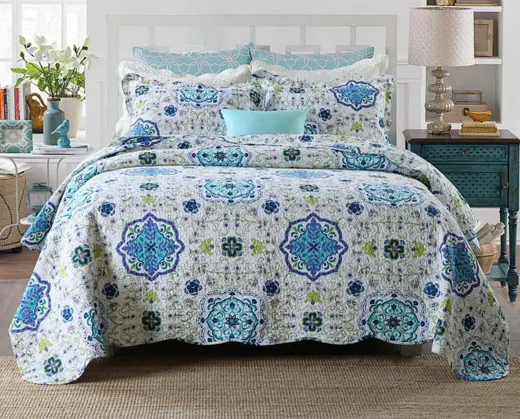 Cotton Quilted Bedspread 230*250cm Bed cover sets with 2 pillow covers | Дом и сад