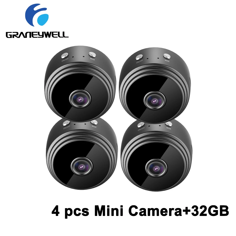 

4 PCS/LOT Graneywell A9 Mini Wifi Camera 1080P IP Camera Indoor Home Security Camera Built-in Battery Surveillance Video Camera