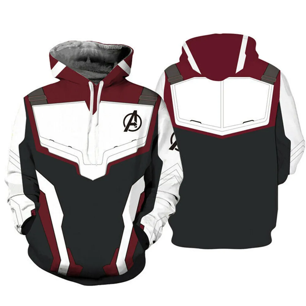 BING RUI CO Zip Hoodies The Avengers Endgame Hooded Jacket Superheroes Battle Suit Sweatshirt Streetwear Cosplay Costume