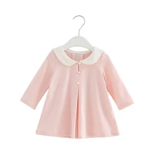 Жемчуг осень платье трапециевидной формы для детей; детская одежда для девочек рубашка с длинным рукавом для девочек платье для малышки детская одежда, платье детское платье От 0 до 2 лет 3 цвета