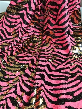 

super qualilty sequins Embroidered tulle mesh fabric Sat-91017 with good quality