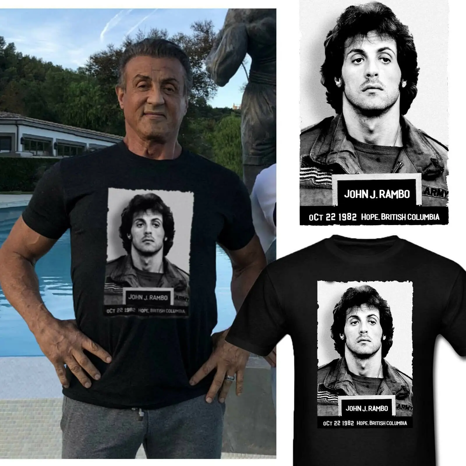 

Rambo Mugshot Funny Movie t shirt Men Women Kids Christmas Gift T tshirt