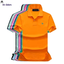 Модные брендовые рубашки поло, летние мужские рубашки поло с коротким рукавом, повседневные хлопковые мужские рубашки поло с отворотом, тонкие мужские топы