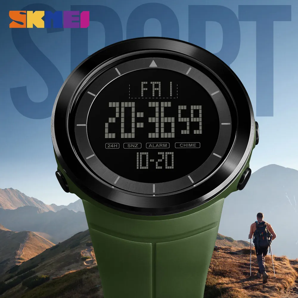 SKMEI мужские спортивные часы данные многофункциональные часы для бега цифровые часы с секундомером часы с будильником двойной обратный отсчет Relogio Masculino