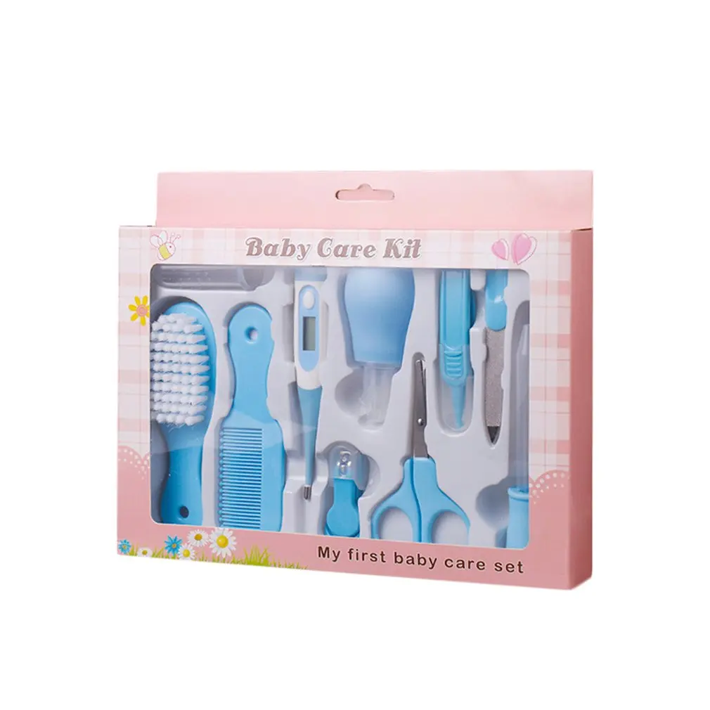 

8PCS Baby Care Kit Baby Comb Thermometer Medicine Feeder Nasal Aspirator Nail Scissor Set Newborn Baby Safety Care Suit