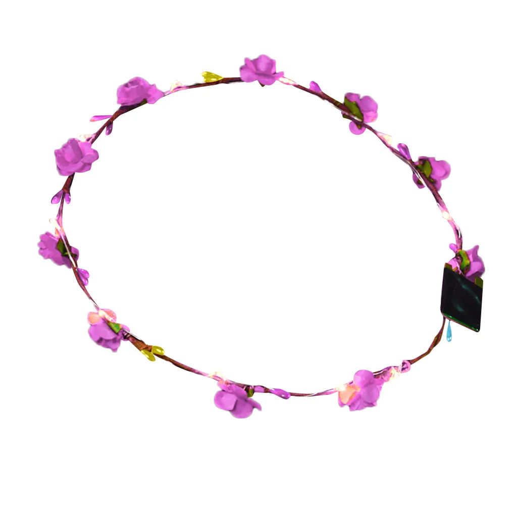 

bohemian El LED Club Party Concert Light Up Bright Flash Glowing Hairband Flexible hair clips for girls