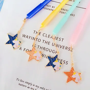 

36 pcs/lot Unicorn Star Pendant gel pen for writing Cute 0.5 mm black ink Neutral Pens Stationery gift office school supplies