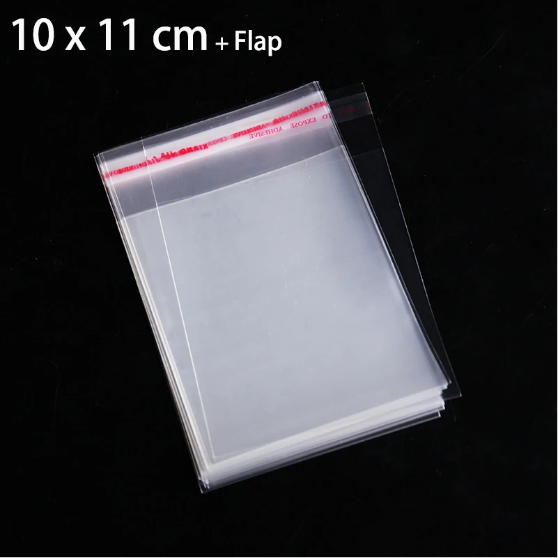 1000pcs 10cm x 11cm Clear Cellophane Bag Jewelry Packaging Pouches Self