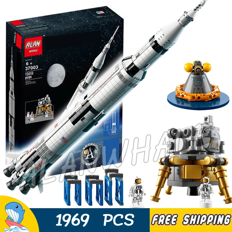 

1969pcs Apollo Saturn V Model Building Blocks 37003 Assemble Children Kid Toy Bricks Compatible With Lego