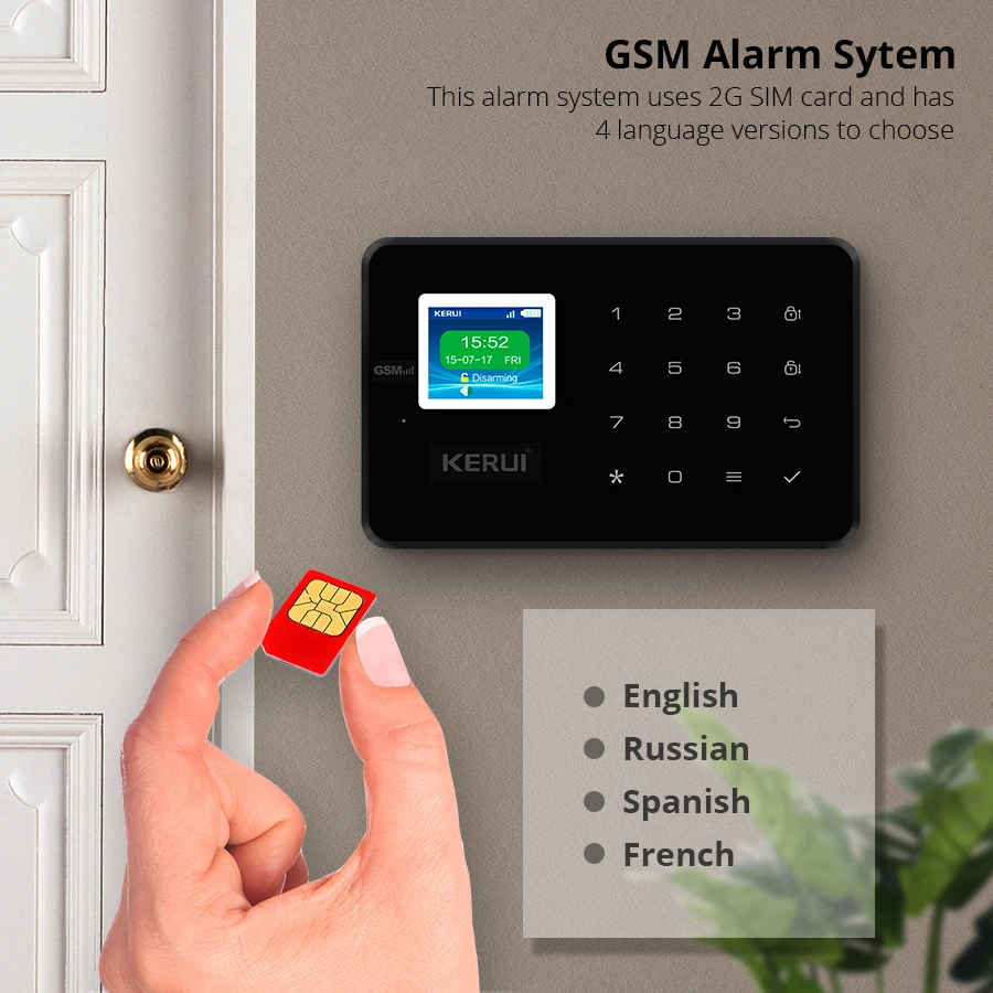Домашняя сигнализация KERUI GSM G18 с датчиком движения беспроводная сирена для