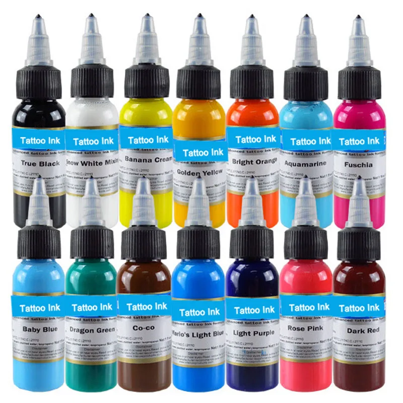 30ml Natural Plant Tattoo Ink 14 Colors Pigment for Semi-permanent Eyebrow Eyeliner Lip Body Arts Paint Makeup Tattoo Supplies