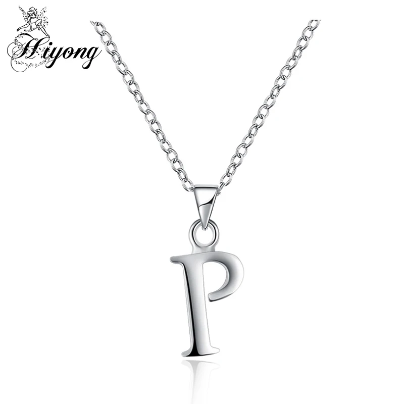 Monogram Capital P Necklaces Pendants Letter Alphabet Choker Layering
