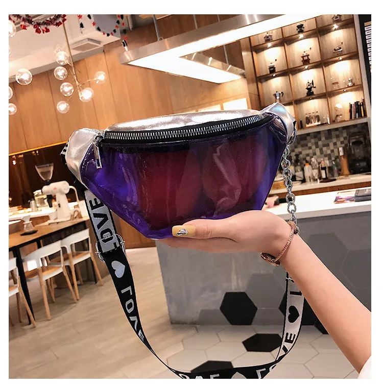 Casual Transparent PVC Fanny Pack Waist Bag Women Fanny Pack for Ladies Lovely Waist Bag