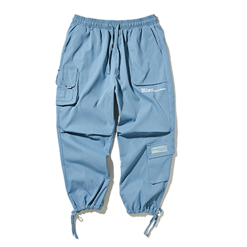 Осень зима Harajuku мужские джоггеры эластичные брюки хип хоп модные брюки для бега повседневные мужские карманы свободные брюки - Цвет: Синий