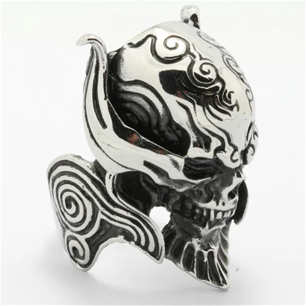 Крутое Броня и маска на шлем Skul кольцо большое коктейльное 316L призрака Райдера из