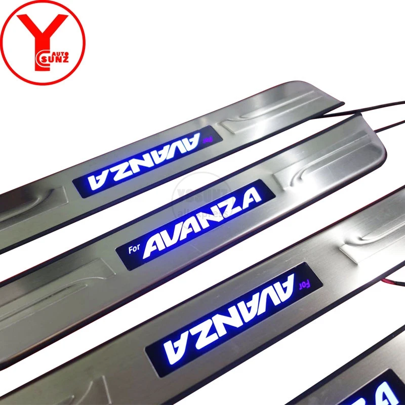 stainless steel led step sill cover For toyota avanza accessories side door sill For toyota avanza YCSUNZ - Цвет: stainless steel