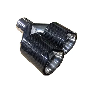 

For BMW Car Exhaust Muffler Tip Wine Red Carbon Fiber Stainless Steel Pipe Modified Car Rear Tail Throat Accessories
