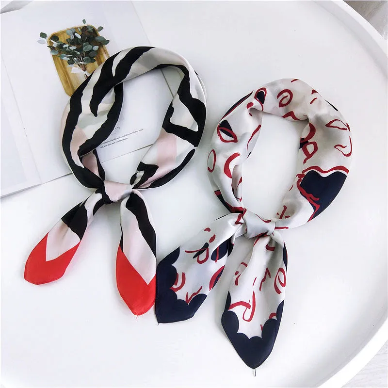 AOMU Корея 70*70 см небольшой квадратный сатин с рисунком шарф с животными головной шейный платок женский волос галстук лента обертывание платок