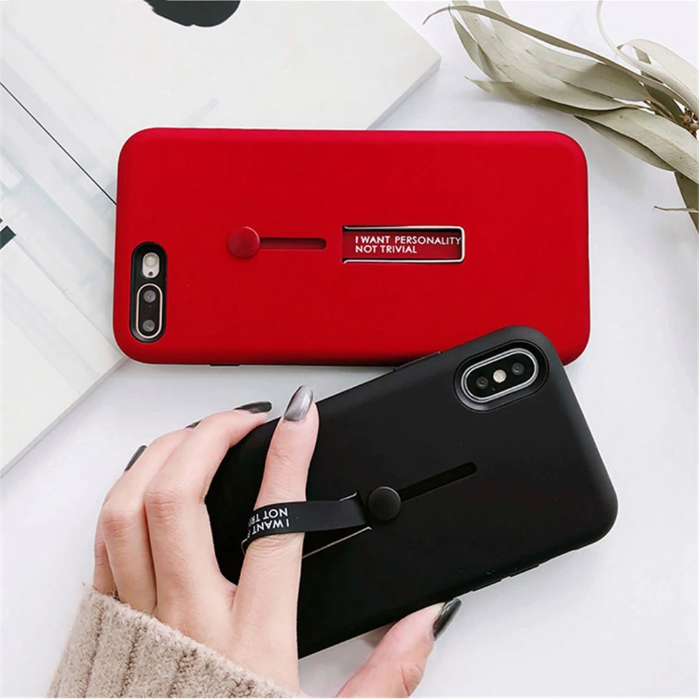 

UTOPER Case For iPhone X Case For iPhone 8 7 6 Plus Case Silicone Slim Stealth Bracket Holder Ring Belt Cover For iPhone 6 7 8 X