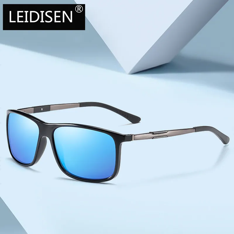

LEIDISEN Polarized Aluminum Magnesium Al Mg Sunglass Men Dazzle Color Metal Classic Brand Designer UV400 Sun Glasses 201931
