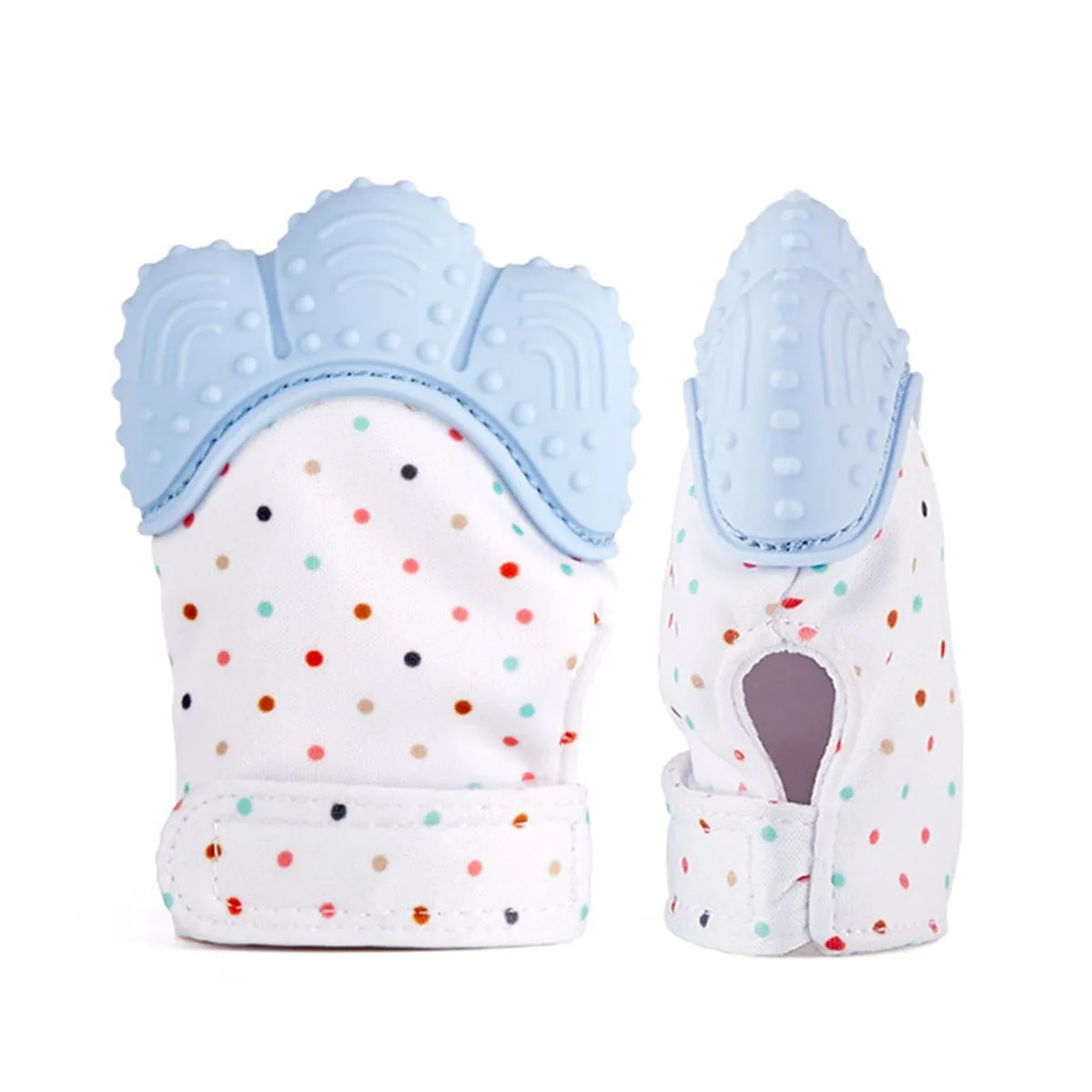 Safe Silicon Bpa Free Baby Nursing Mittens Teether Glove Toys Thumb