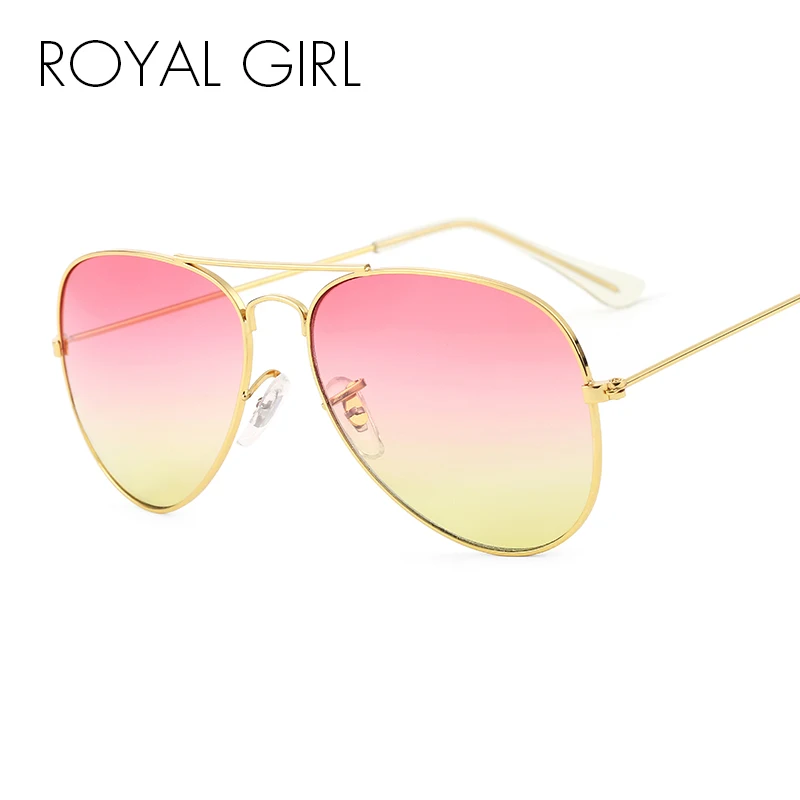 ROYAL GIRL, брендовые дизайнерские женские солнцезащитные очки, пилот, солнцезащитные очки, морские градиентные оттенки, мужские Модные очки ss065