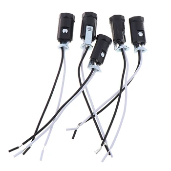 

5Pcs/set E12 Candelabra Base Lamp Holder Light Sockets Keyless 6" Wire Leads Accessories Bulb Lighting Replacement Parts
