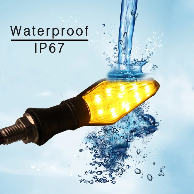 

4pcs Waterproof IP67 Motorbike LED Parts for BMW KTM Ducati Kawasaki Blinker Blue Yellow Turn Signals Lights Motorcycle Flasher