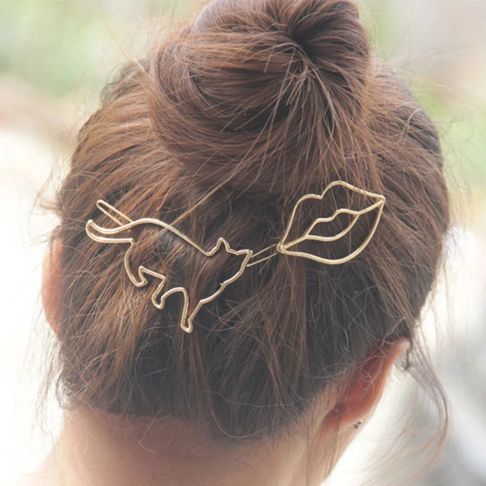 16 Pieces Hairpins All match Women Alloy Hairpin Clip Triangle Moon