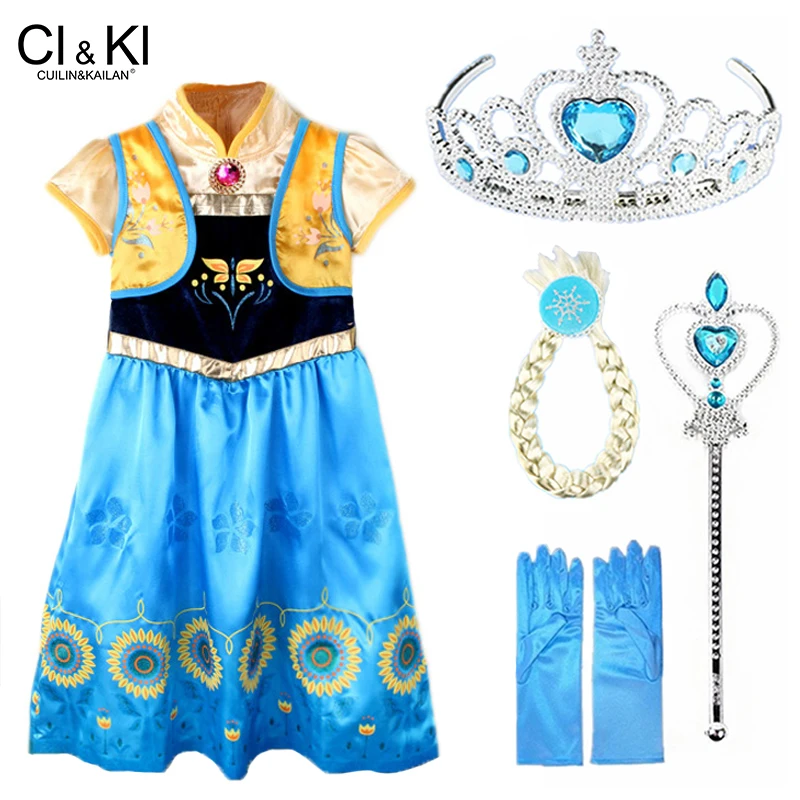 CuilinKailan платье Анна Эльза Принцесса София вечерние платья infantil fever Costume костюм vestido rapunzel jurk disfraces