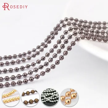 

(2585)5 Meters 1MM 1.2MM 1.5MM 2MM Copper Round Beads Ball Chains Necklace Chains Diy Jewelry Findings Accessories Wholesale