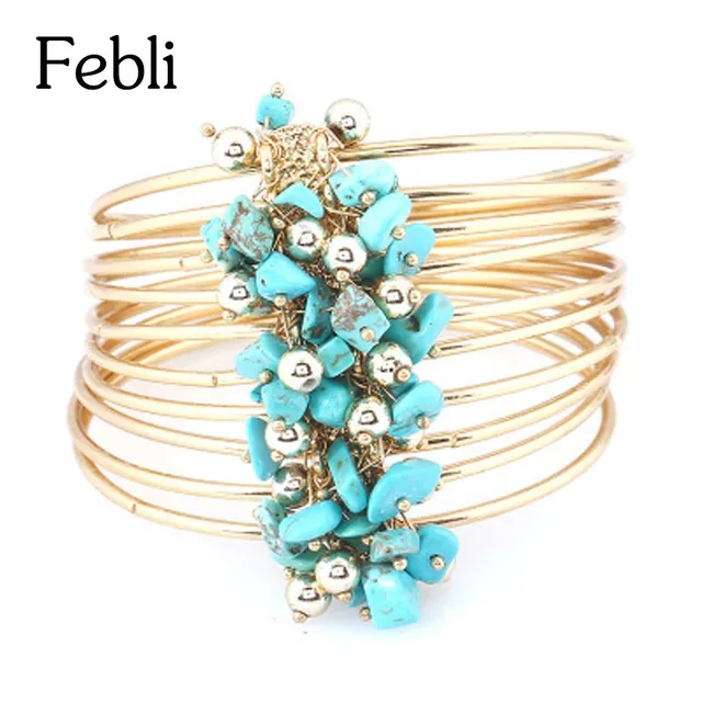 Febli Fashion Multilayer Bracelets Green Red Resin Stone Indian Febli Fashion Multilayer Bracelets Green Red Resin Stone Indian Bangles For Women Luxury Designer Bracelet