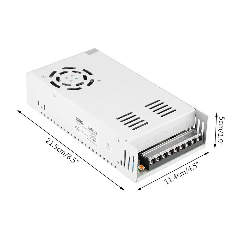 DC 24V 20A 480W импульсный источник питания низковольтный светодиодный трансформатор