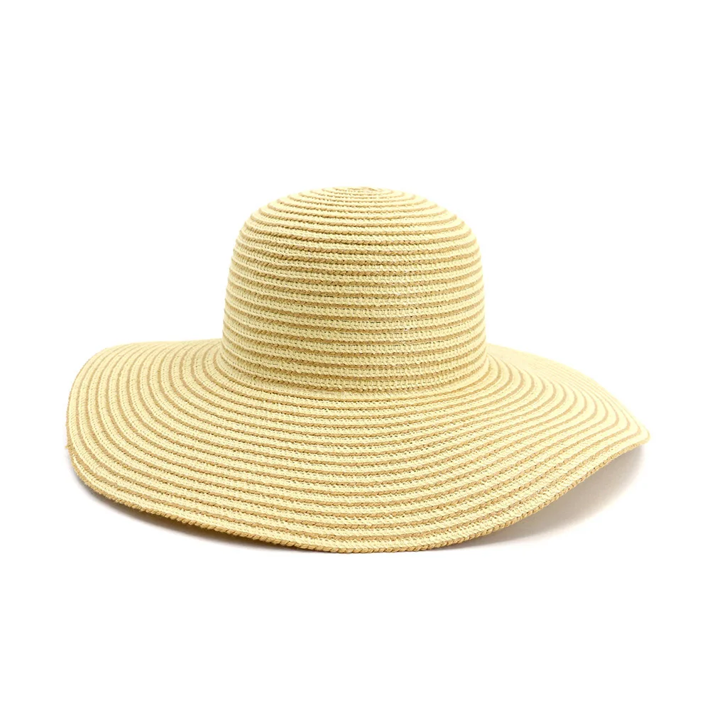 2019 الأزياء شاطئ البحر قبعة للوقاية من الشمس الإناث الصيف قبعات للحماية من الشمس للنساء كبيرة بريمد سترو قبعة الشمس للطي شاطئ كاب