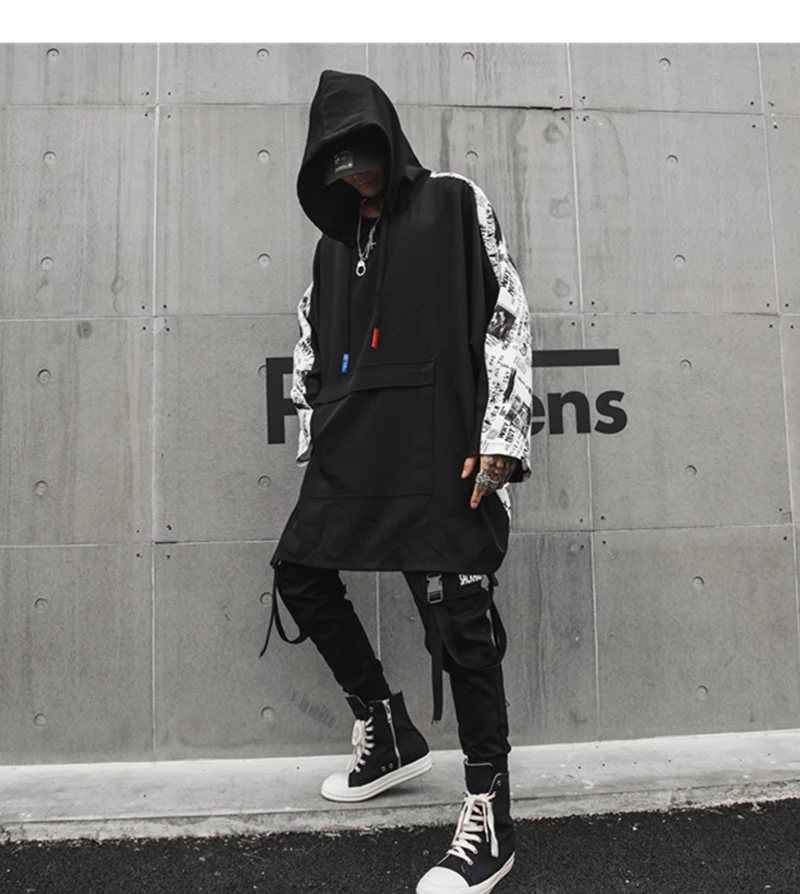 Red Long Hoodie Men Camouflage Print Patch Pullover Camo Hoodies Sweatshirts Male Hip Hop   (5)