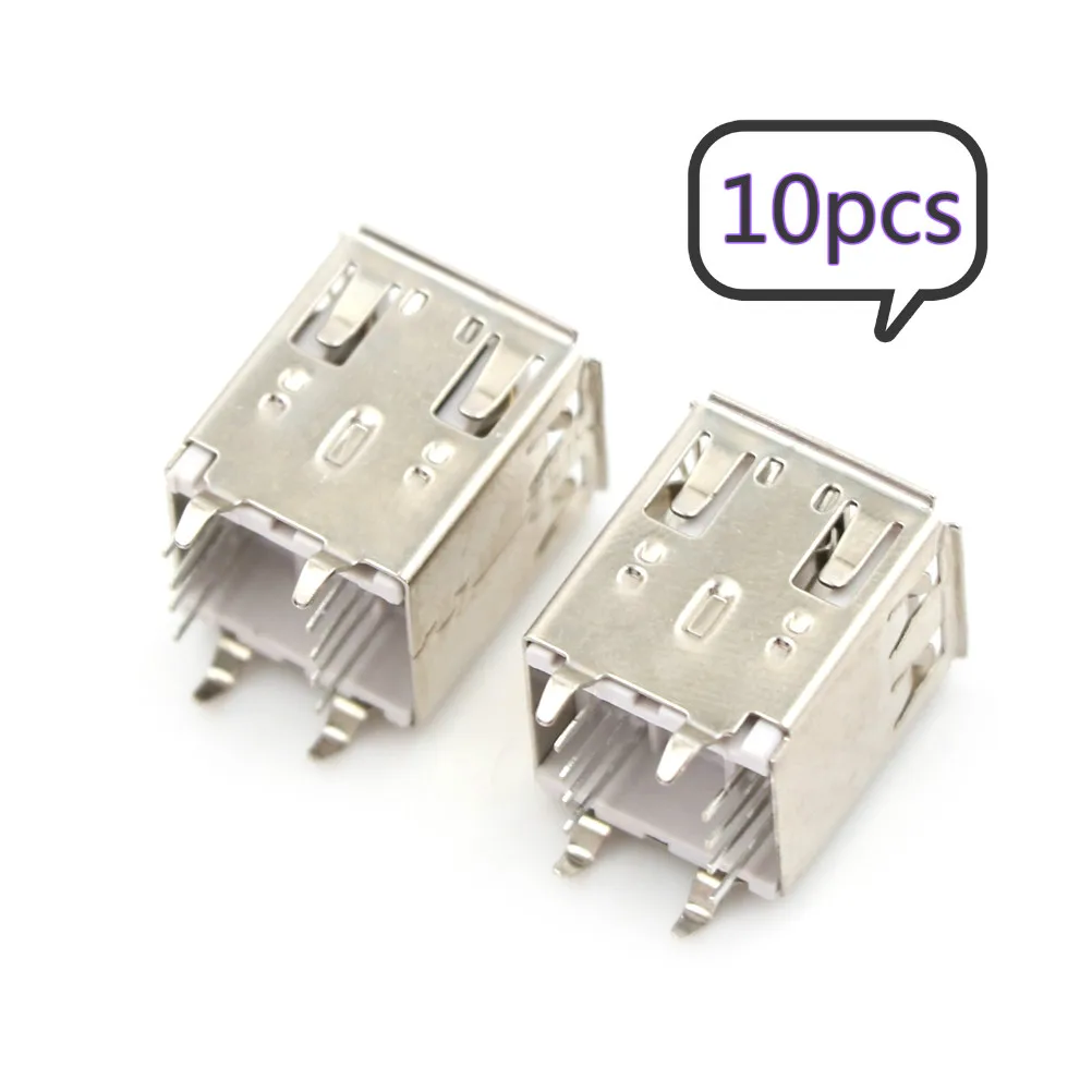 

10pcs USB Type A Female Solder Jacks Connector USB Type A Standard Port Female Solder Jacks Connector