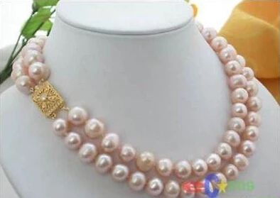 

HOT## Wholesale >>> 2ROW 12MM PINK ROUND FRESHWATER CULTURED PEARL NECKLACE