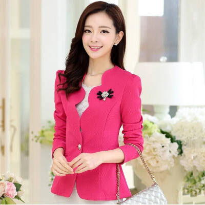 2016 New blazer women corsage plus size blazer jacket for