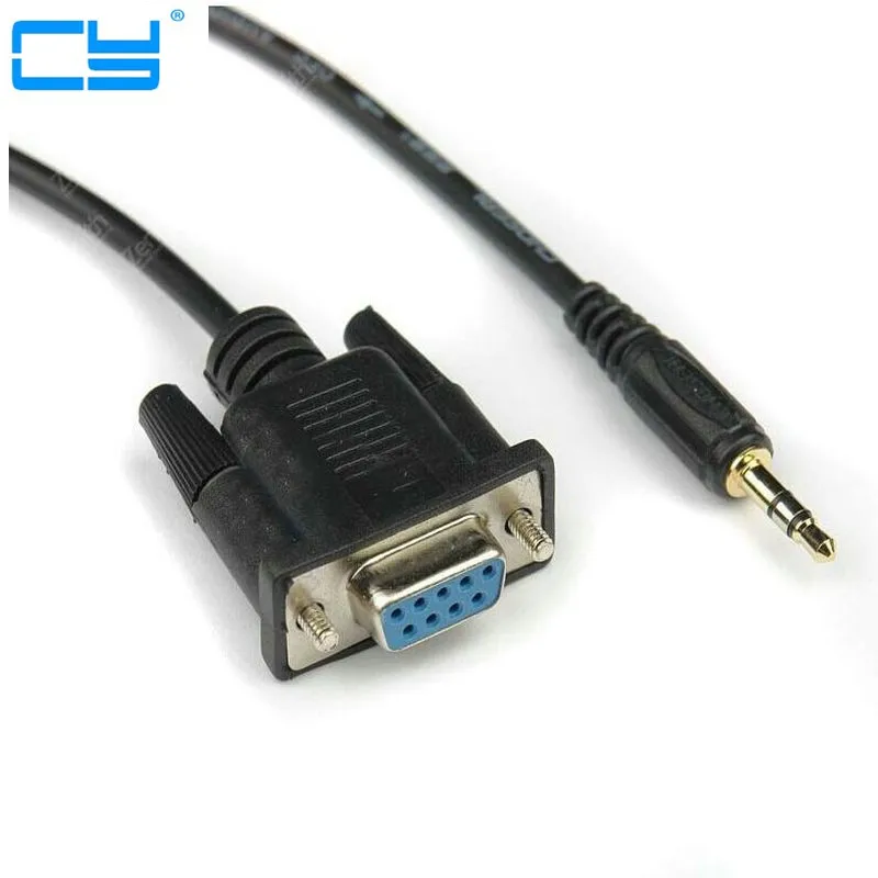 5pcs 9 PIN RS232 DB9 FEMALE TO 3.5MM 3P MALE JACK ADAPTER SERIAL CABLE
