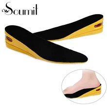 Soumit Full Length 2-Layer Add 2″(5cm) Invisible Height Increase Shoes Insoles Sports Lift Kit Heels Inserts for Men Women Black