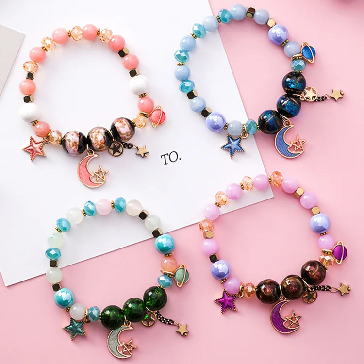 2018 модные ювелирные браслеты для женщин pulseira feminina Красочные эластичные бусины